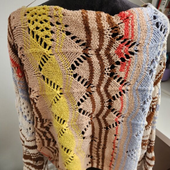 Free People Coral Reef Cropped Open Knit Pullover NWT XL - Picture 5 of 11